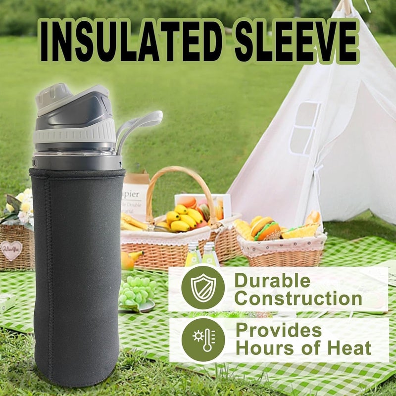 Devan Portable Blender, Anti-Jamming 300 Watt for Shakes and Smoothies, 24oz Travel Blender USB Rechargeable, BPA Free Sporty bottle with a Travel Lid. (Black Base Grey Lid) (Black with Insulated Sleeve) - Image 2